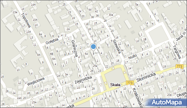 Skała, Wolbromska, 3, mapa Skała