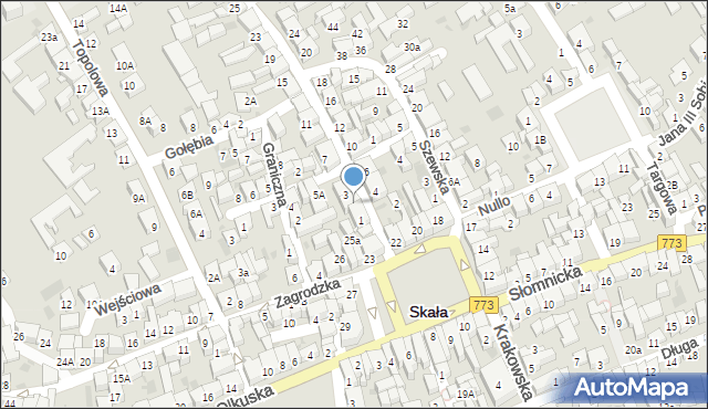 Skała, Wolbromska, 3a, mapa Skała