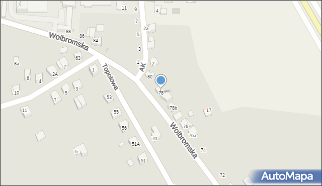 Skała, Wolbromska, 78, mapa Skała
