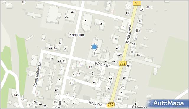 Słomniki, Wolności, 4, mapa Słomniki