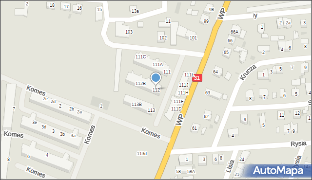 Słubice, Wojska Polskiego, 112, mapa Słubice