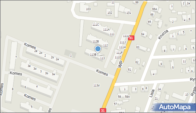 Słubice, Wojska Polskiego, 113A, mapa Słubice