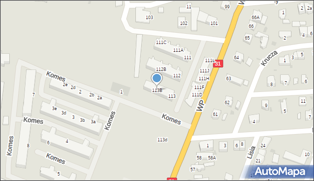 Słubice, Wojska Polskiego, 113B, mapa Słubice