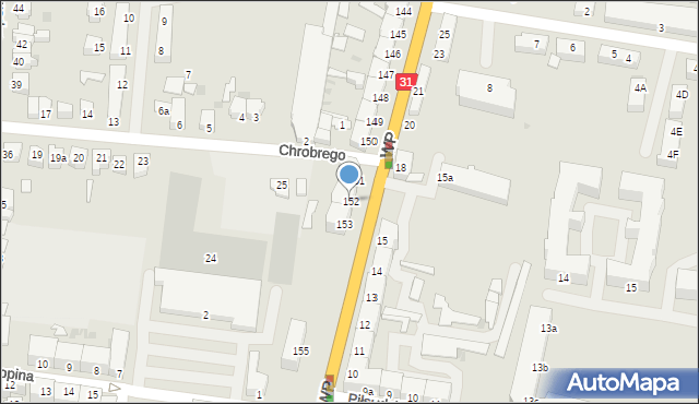 Słubice, Wojska Polskiego, 152, mapa Słubice