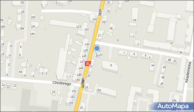 Słubice, Wojska Polskiego, 23, mapa Słubice