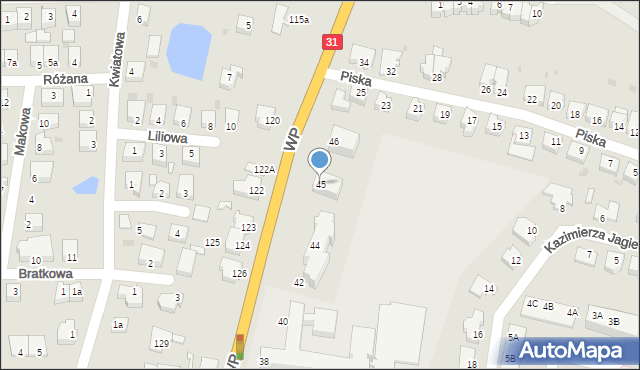 Słubice, Wojska Polskiego, 45, mapa Słubice