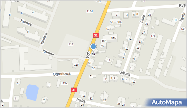 Słubice, Wojska Polskiego, 54, mapa Słubice