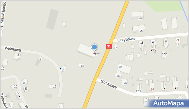 Słubice, Wojska Polskiego, 71, mapa Słubice