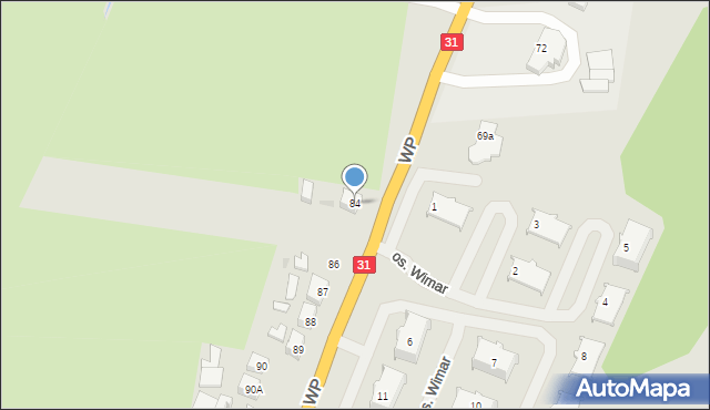 Słubice, Wojska Polskiego, 84, mapa Słubice