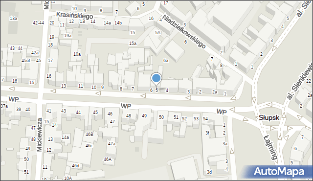 Słupsk, Wojska Polskiego, 5, mapa Słupska