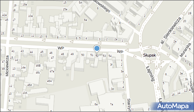Słupsk, Wojska Polskiego, 52, mapa Słupska