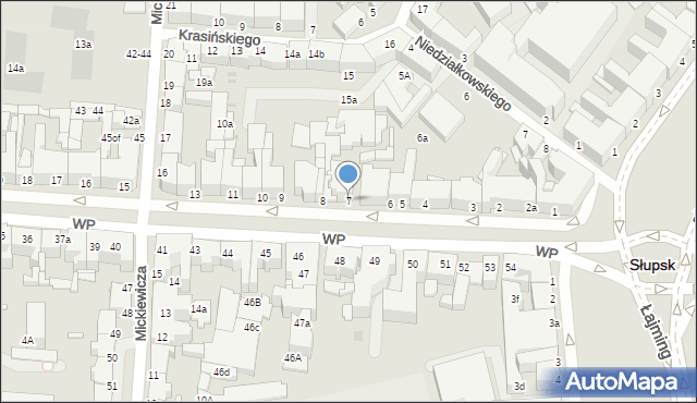 Słupsk, Wojska Polskiego, 7, mapa Słupska