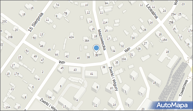 Sochaczew, Wojska Polskiego, 36, mapa Sochaczew