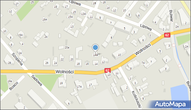 Sokołów Podlaski, Wolności, 14a, mapa Sokołów Podlaski