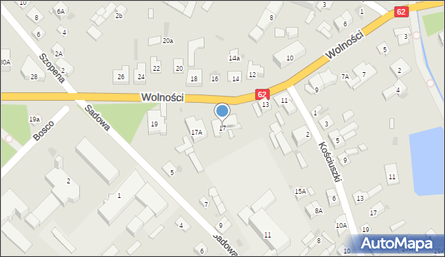 Sokołów Podlaski, Wolności, 17, mapa Sokołów Podlaski