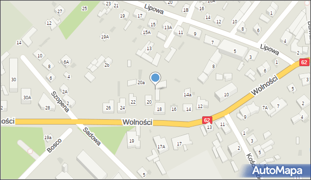 Sokołów Podlaski, Wolności, 18a, mapa Sokołów Podlaski