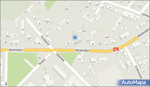 Sokołów Podlaski, Wolności, 24, mapa Sokołów Podlaski