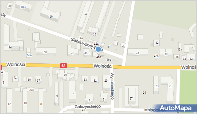 Sokołów Podlaski, Wolności, 46a, mapa Sokołów Podlaski