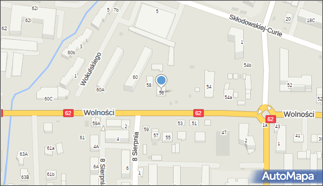 Sokołów Podlaski, Wolności, 56, mapa Sokołów Podlaski