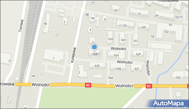 Sokołów Podlaski, Wolności, 62B, mapa Sokołów Podlaski