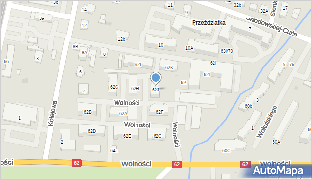 Sokołów Podlaski, Wolności, 62J, mapa Sokołów Podlaski