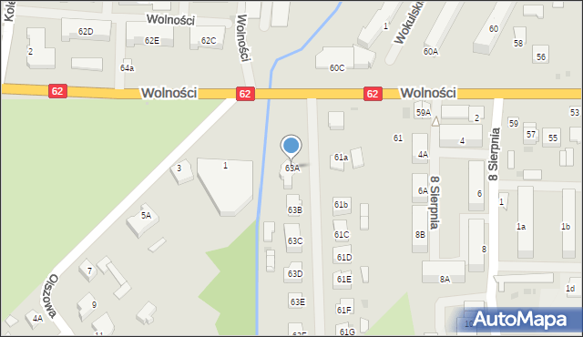 Sokołów Podlaski, Wolności, 63A, mapa Sokołów Podlaski