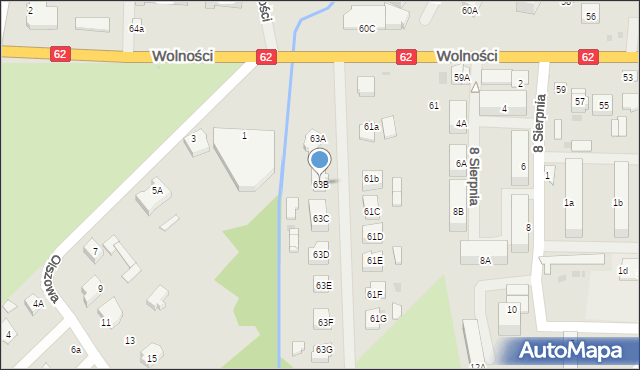 Sokołów Podlaski, Wolności, 63B, mapa Sokołów Podlaski