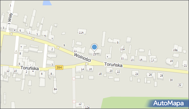 Solec Kujawski, Wolności, 13, mapa Solec Kujawski