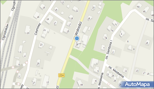 Somonino, Wolności, 16, mapa Somonino