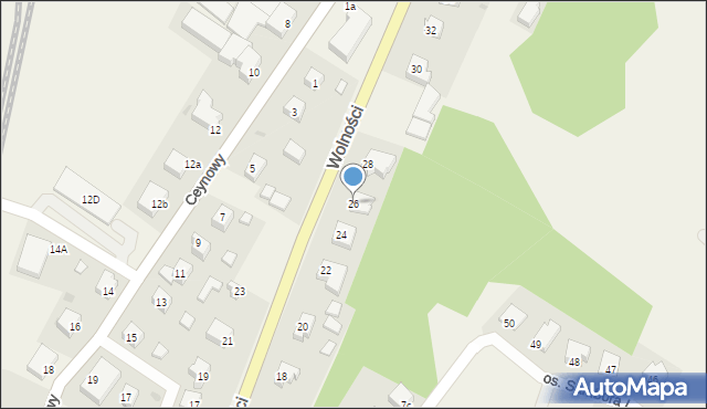 Somonino, Wolności, 26, mapa Somonino