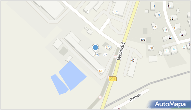 Somonino, Wolności, 37A, mapa Somonino