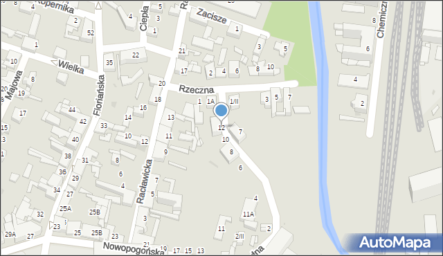 Sosnowiec, Wodna, 12, mapa Sosnowca