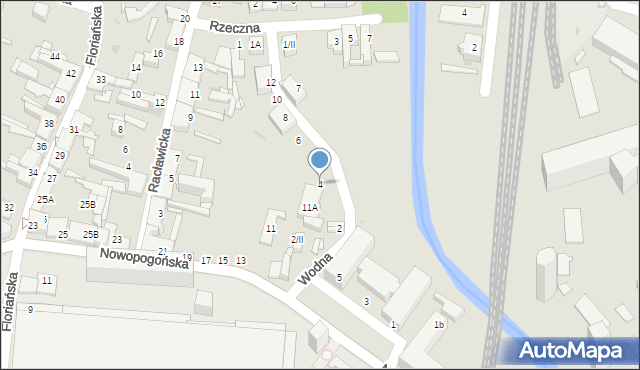 Sosnowiec, Wodna, 4, mapa Sosnowca