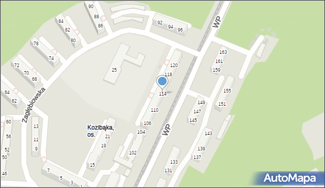 Sosnowiec, Wojska Polskiego, 114, mapa Sosnowca