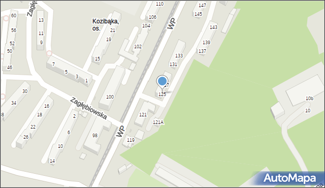 Sosnowiec, Wojska Polskiego, 125, mapa Sosnowca