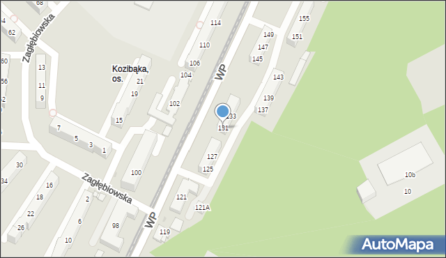 Sosnowiec, Wojska Polskiego, 131, mapa Sosnowca