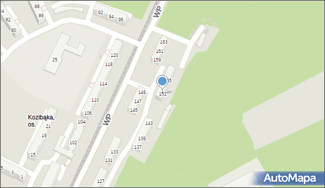 Sosnowiec, Wojska Polskiego, 151, mapa Sosnowca
