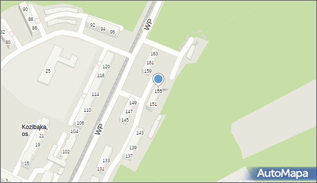 Sosnowiec, Wojska Polskiego, 155, mapa Sosnowca