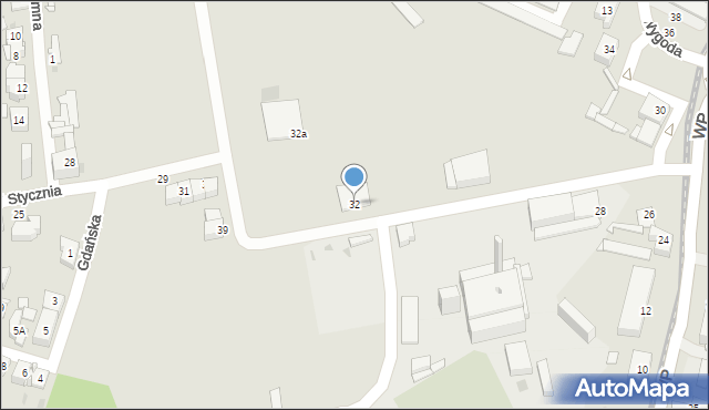 Sosnowiec, Wojska Polskiego, 32, mapa Sosnowca