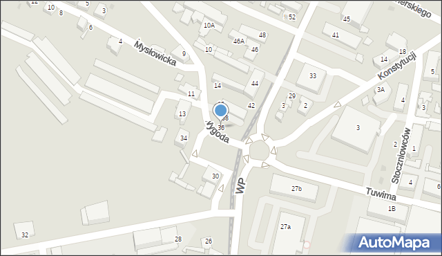 Sosnowiec, Wojska Polskiego, 36, mapa Sosnowca