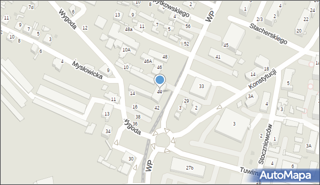 Sosnowiec, Wojska Polskiego, 44, mapa Sosnowca