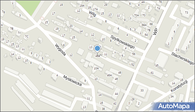 Sosnowiec, Wojska Polskiego, 48a, mapa Sosnowca