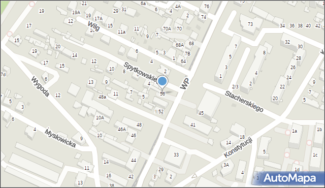 Sosnowiec, Wojska Polskiego, 56, mapa Sosnowca