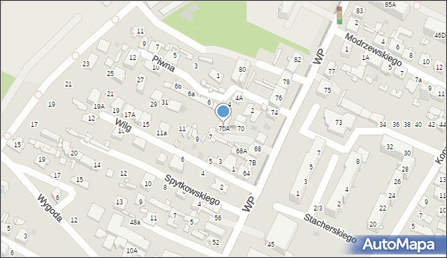 Sosnowiec, Wojska Polskiego, 70A, mapa Sosnowca