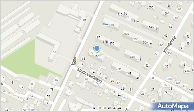 Sosnowiec, Wojska Polskiego, 85A, mapa Sosnowca