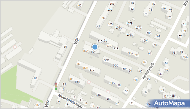 Sosnowiec, Wojska Polskiego, 89B, mapa Sosnowca