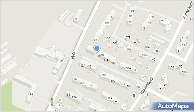 Sosnowiec, Wojska Polskiego, 91D, mapa Sosnowca