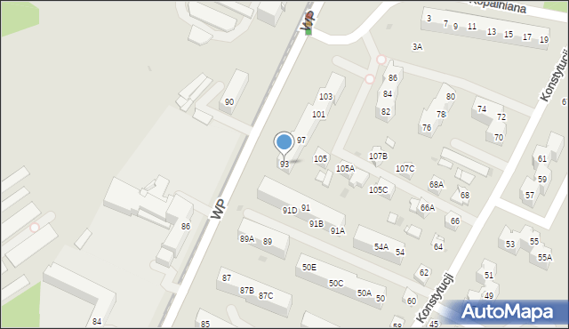 Sosnowiec, Wojska Polskiego, 93, mapa Sosnowca