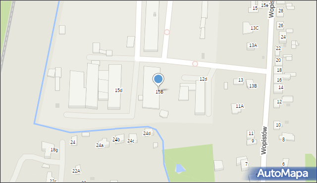 Sosnowiec, Wopistów, 15B, mapa Sosnowca