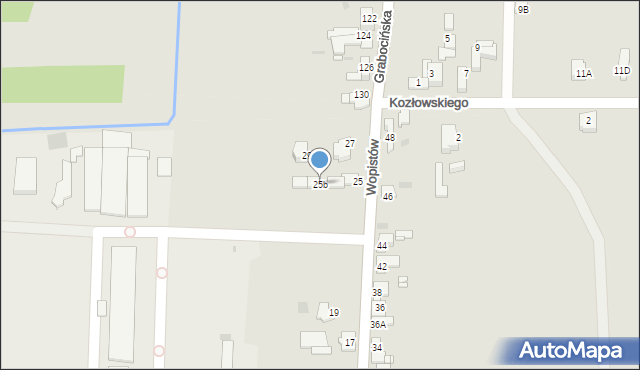 Sosnowiec, Wopistów, 25b, mapa Sosnowca